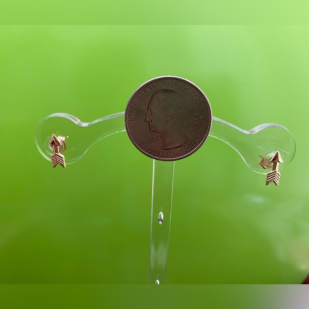 Dainty 14kt. Yellow gold arrow pierced earrings
